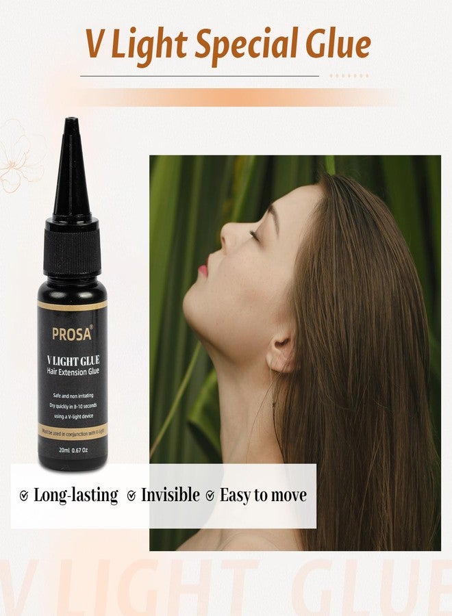 Prosa V Light Hari Extensions Glue - Suitable for Hair Extensions and Wig Extensions adhesives for V Light 20ml (Colourless 1 pc) - Image 4